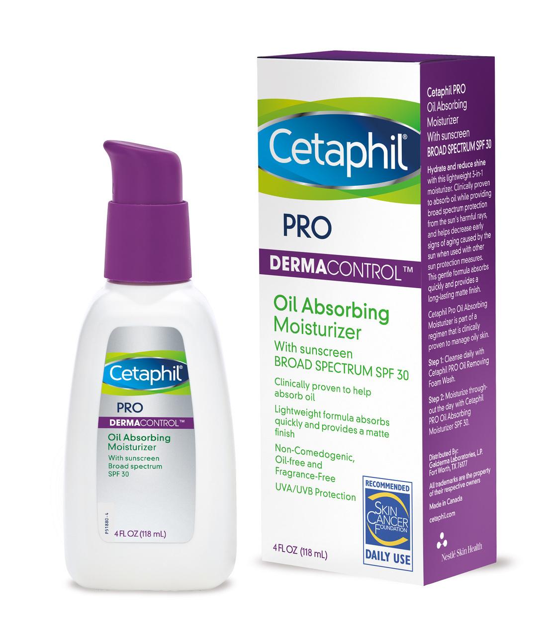 Cetaphil PRO Derma Control Oily Skin Absorbing Moisturizer with Suncreen SPF 30, 4 fl.oz / 118ml (PACKAGING MAY VARY)