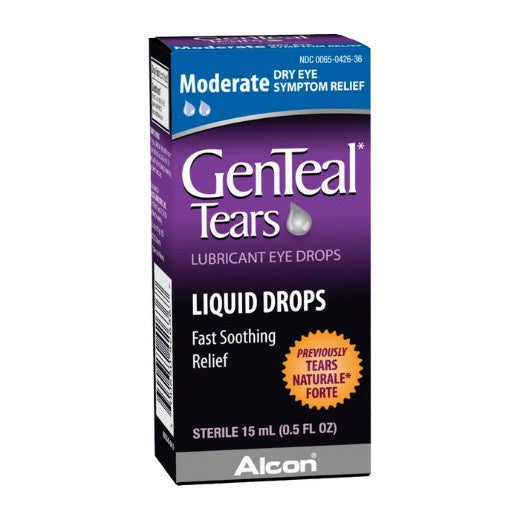 Genteal Tears Lubricant Eye Drops, Moderate Dry Eye Symptom Relief, 15ml, PACKAGING MAY VARY