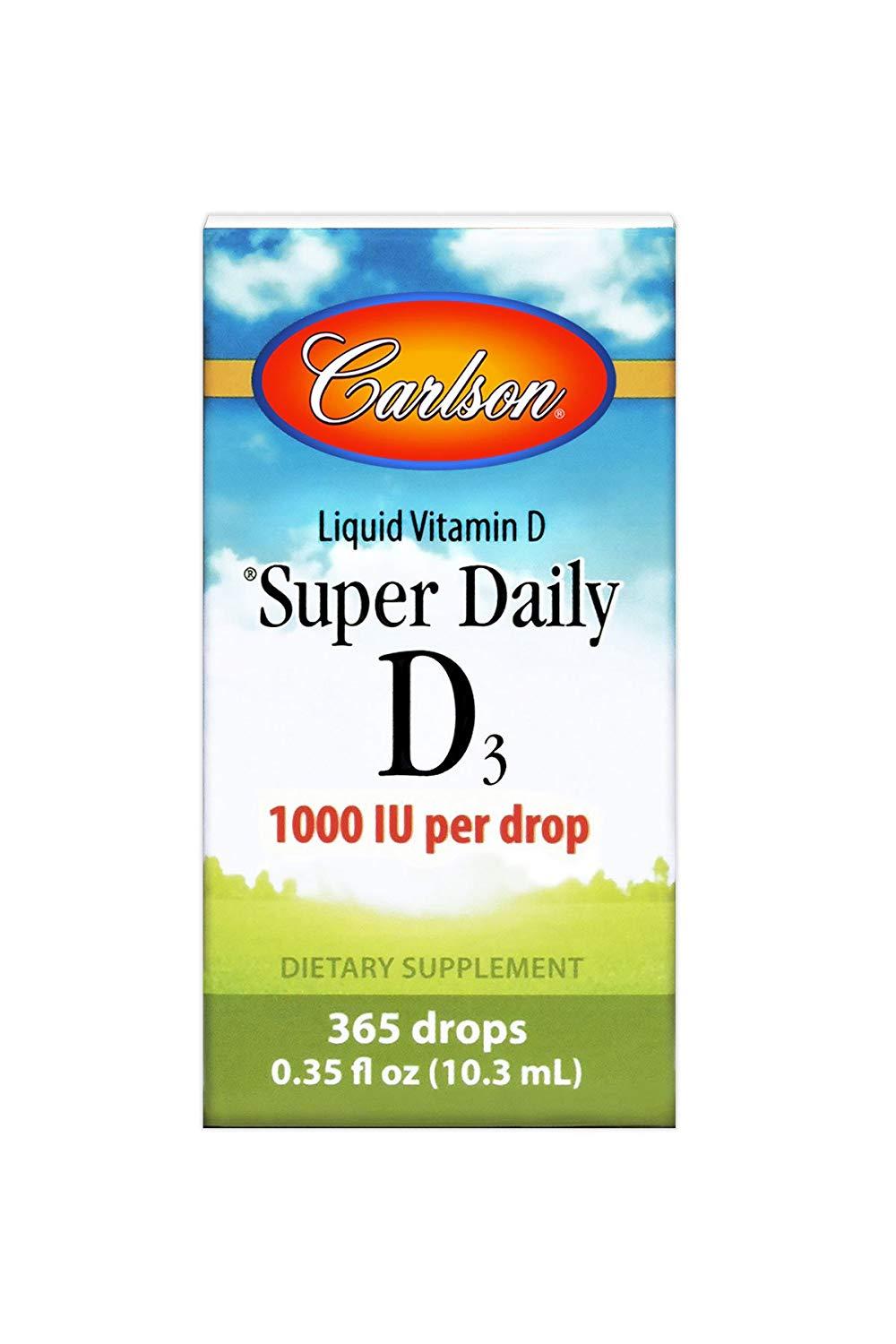 Carlson Super Daily D3 1,000 IU, 25 mcg 365 drops 0.35 fl oz / 10.3 mL