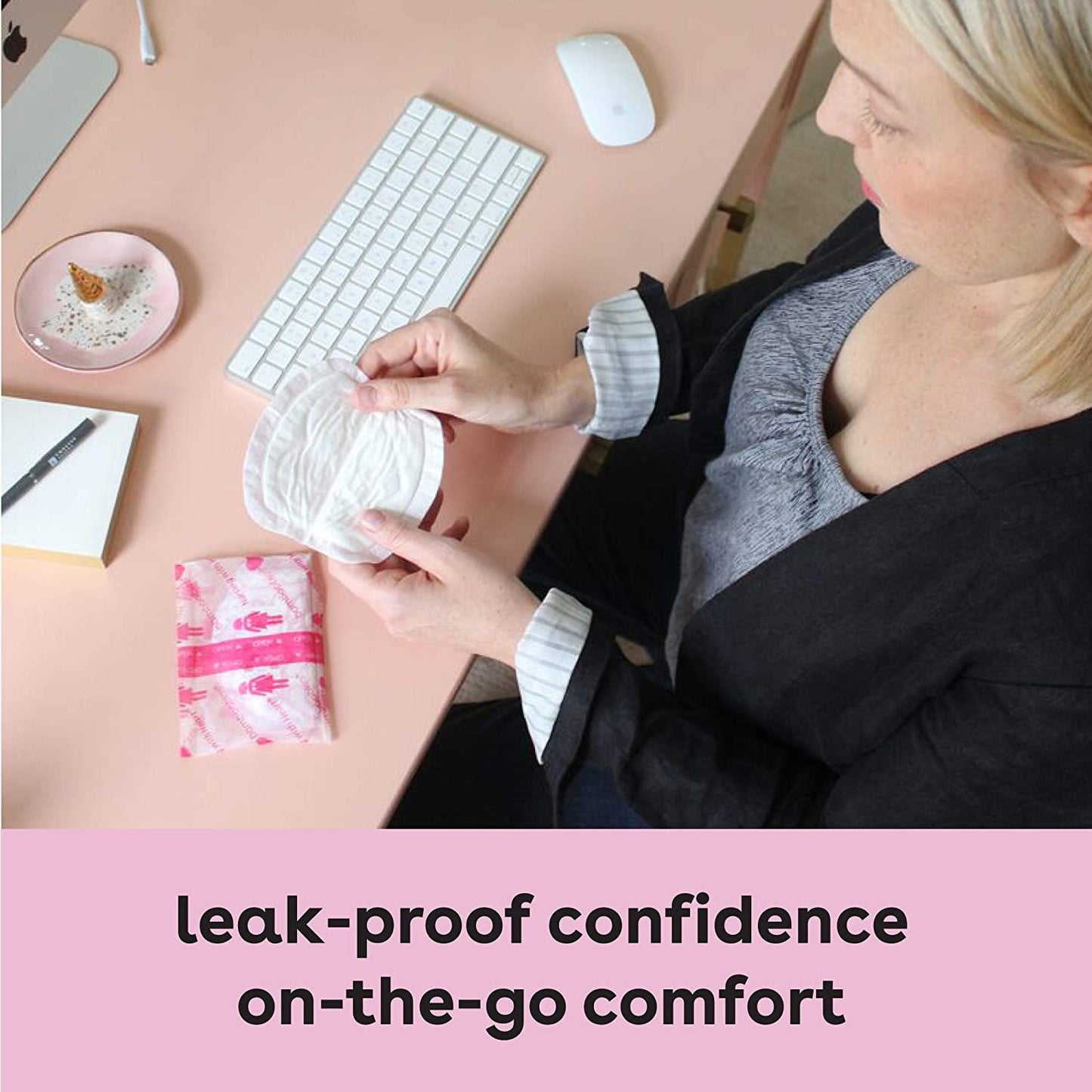 Bamboobies Nursing Pads for Breastfeeding, 60 Count, Disposable Breast Pads for Sensitive Skin, Super-Absorbent Milk Proof Pads, Perfect Baby Shower Gifts (Packaging may vary)