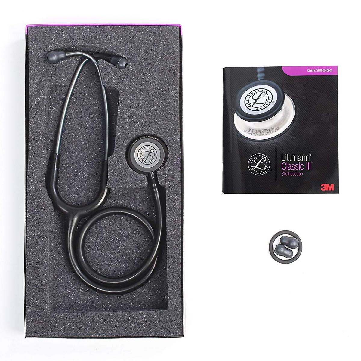 3M Littmann Classic III Stethoscope for Children & Adult (5620 Black Stainless)