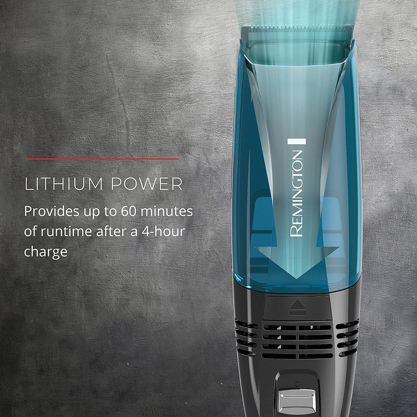 Remington HC6550 Cordless Vacuum Haircut Kit, Vacuum Beard Trimmer, Hair Clippers for Men, 18 Pieces