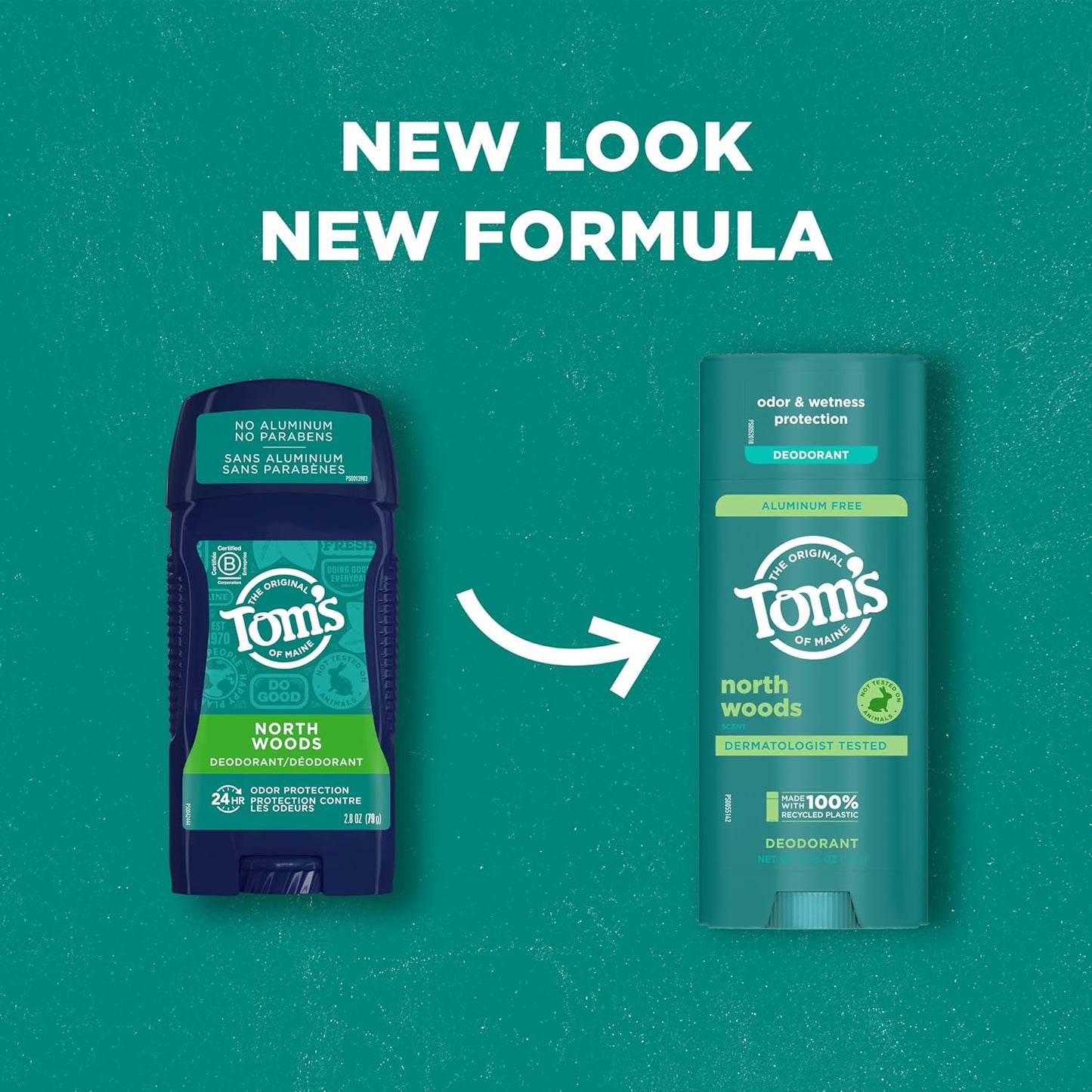 Tom's of Maine Deodorant North Woods Scent for Men & Women, 3.25 oz / 92 g