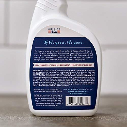 Rocco & Roxie Professional Strength Stain & Odor Eliminator Enzyme-Powered Pet Odor & Stain Remover for Dog and Cats Urine 32 fl. oz