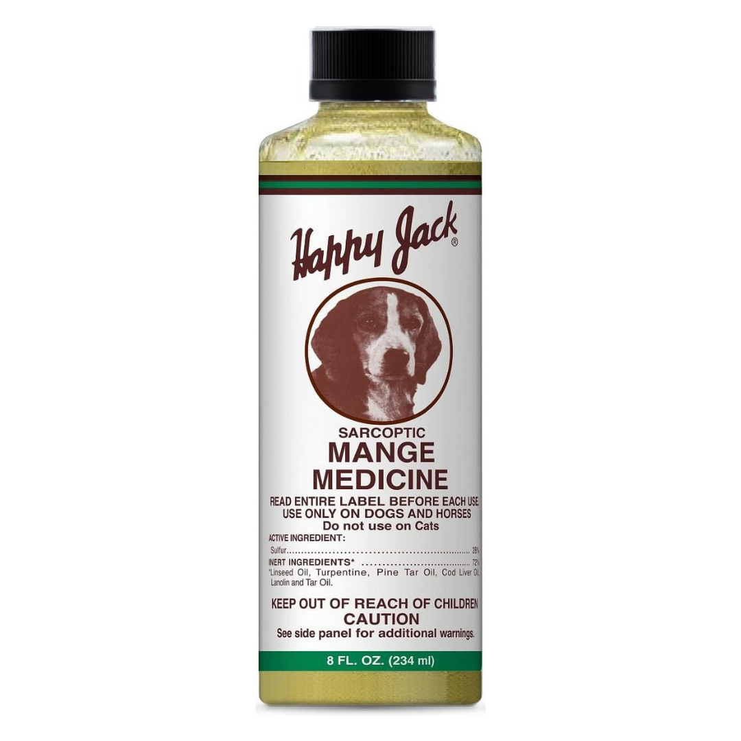 Happy Jack Mange Medicine Treatment for Dogs & Horses 8 oz / 234ml