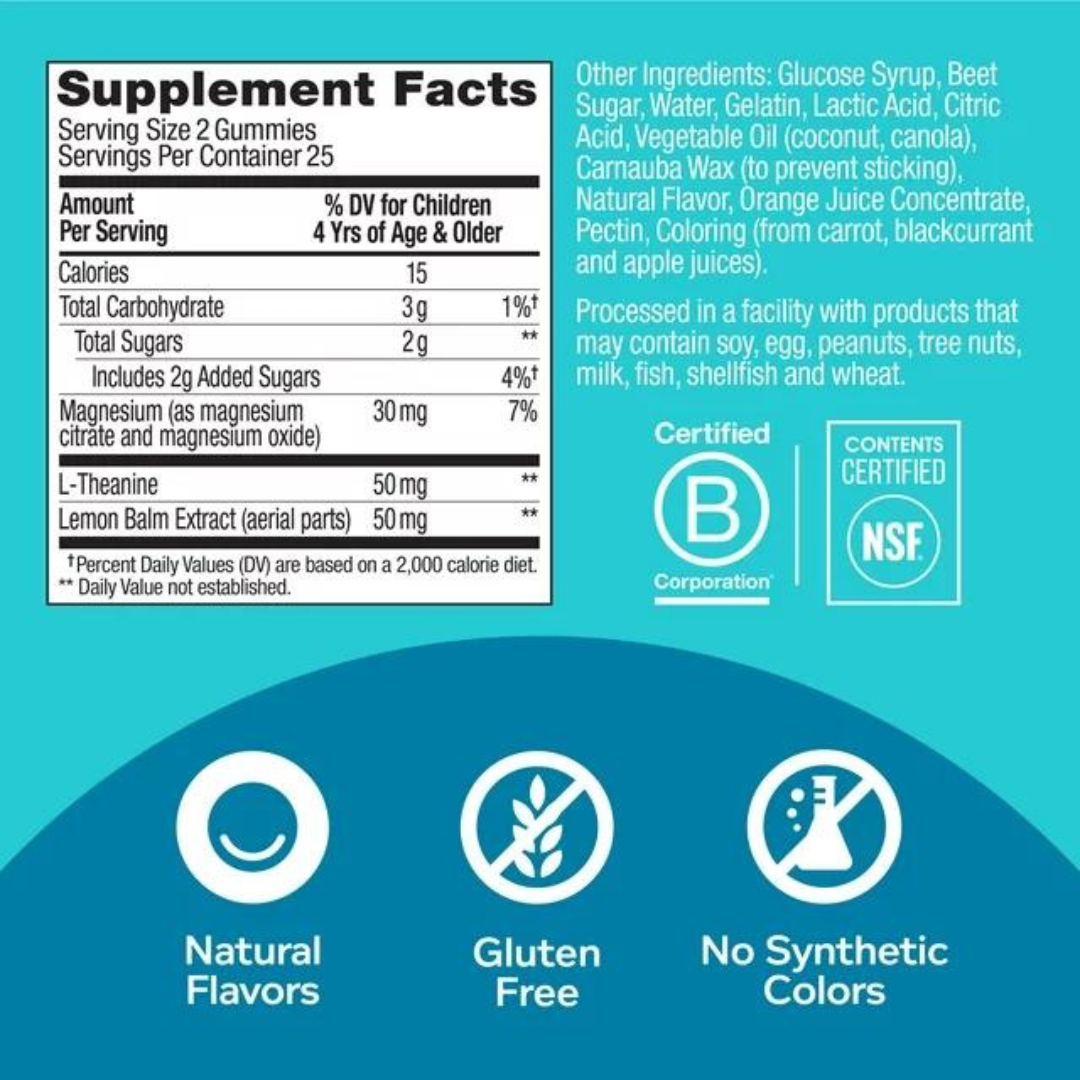 Olly Kids Chillax Magnesium, L-Theanine & Lemon Balm (50 Gummies)