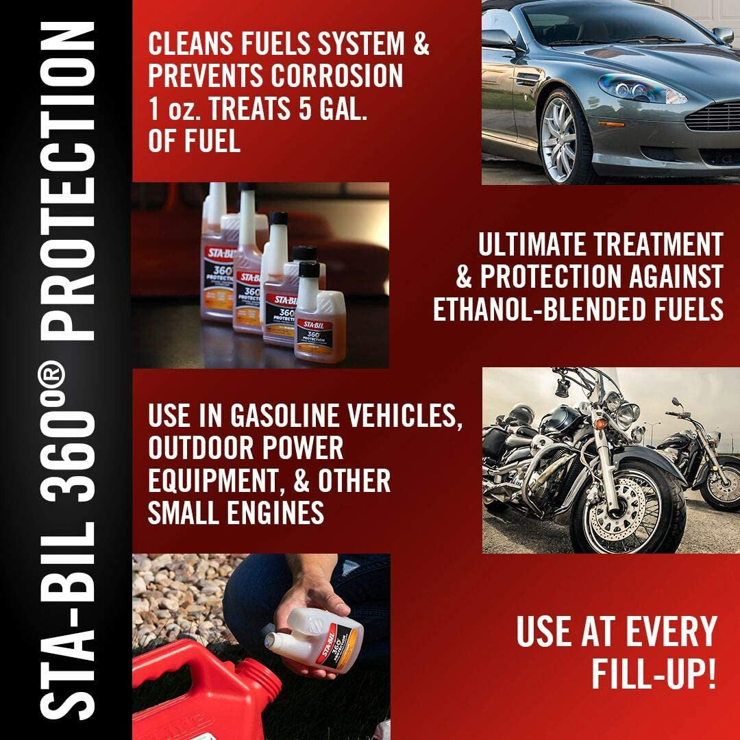 STA-BIL (22295) 360 Protection Ethanol Treatment and Fuel Stabilizer, 4 fl oz / 118 ml