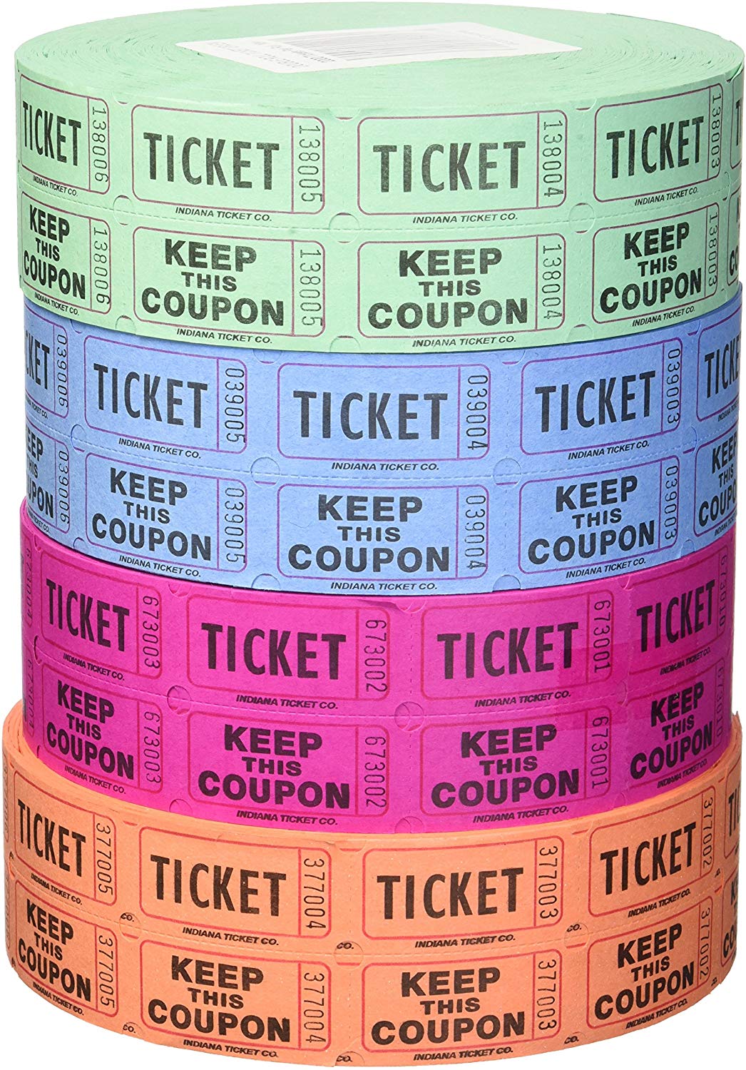 Indiana Ticket Company Raffle Tickets, 1000 Tickets per Roll