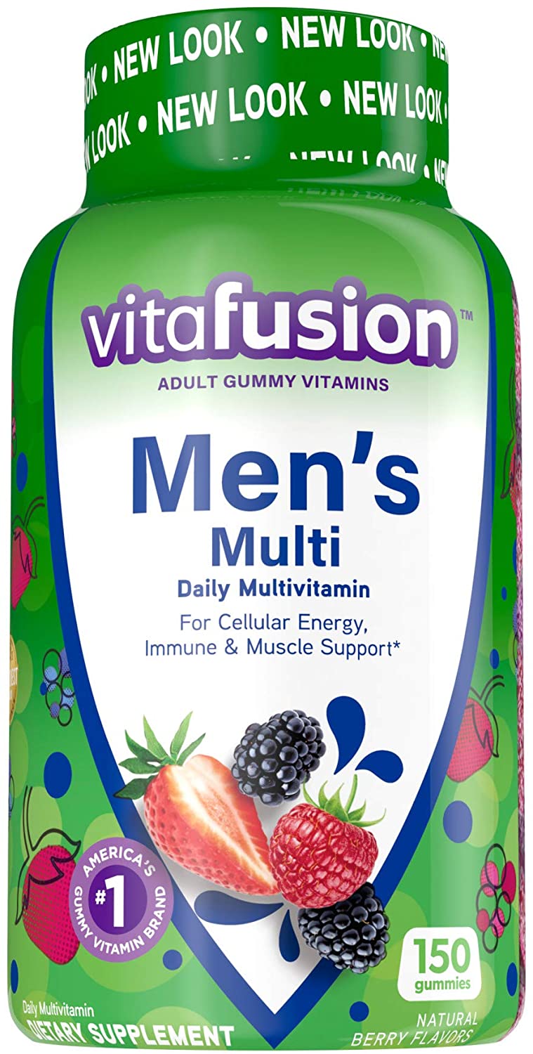 Vitafusion Men's Multi Daily Multivitamins, 150 Gummies for Cellular Energy, Immune & Muscle Support