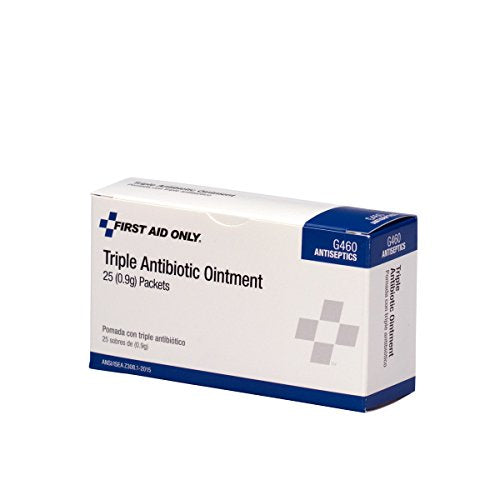 First Aid Only Triple Antibiotic Ointment, 25 Packets (0.5g each) (G460)