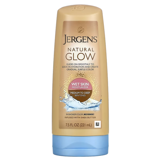 Jergens Natural Glow Wet Skin Moisturizer Medium To Deep Skin Tones 7.5 Fl Oz (221 ml)