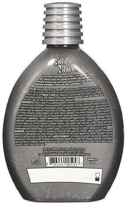Millenium Tanning Solid Black Ultra Advanced Silicone Bronzer Dark Tanning Lotion 100x 13.5 oz