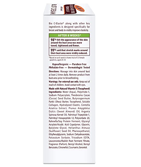 Palmer's Cocoa Butter Formula Pregnancy Skin Care Bust Cream Firms & Tone Skin 4.4 Oz (125g)