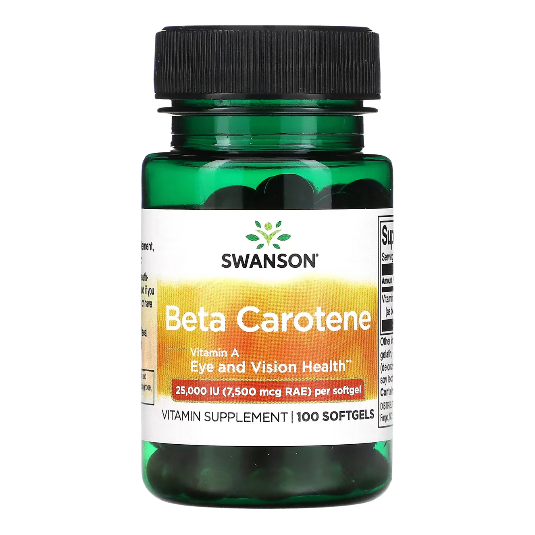 Swanson Beta Carotene Eye and Vision Health 100 Softgels