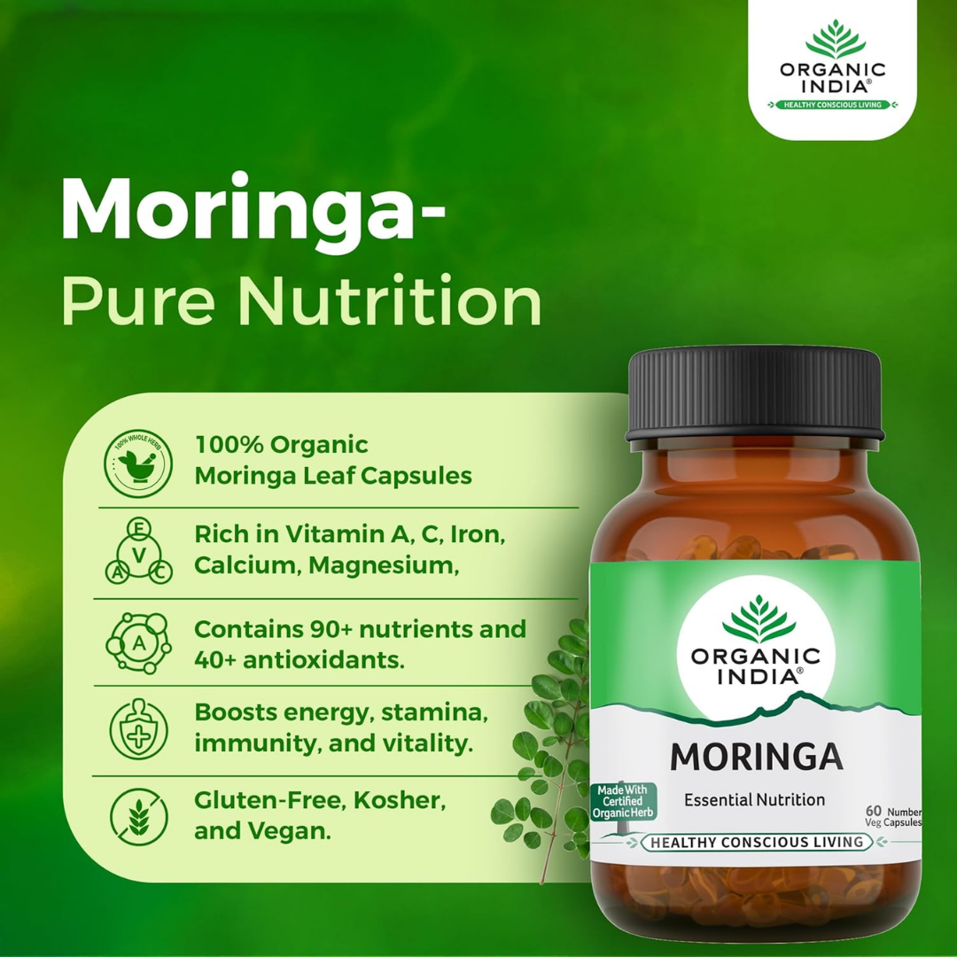 Organic India Moringa Essential Nutrition, 60 Capsules
