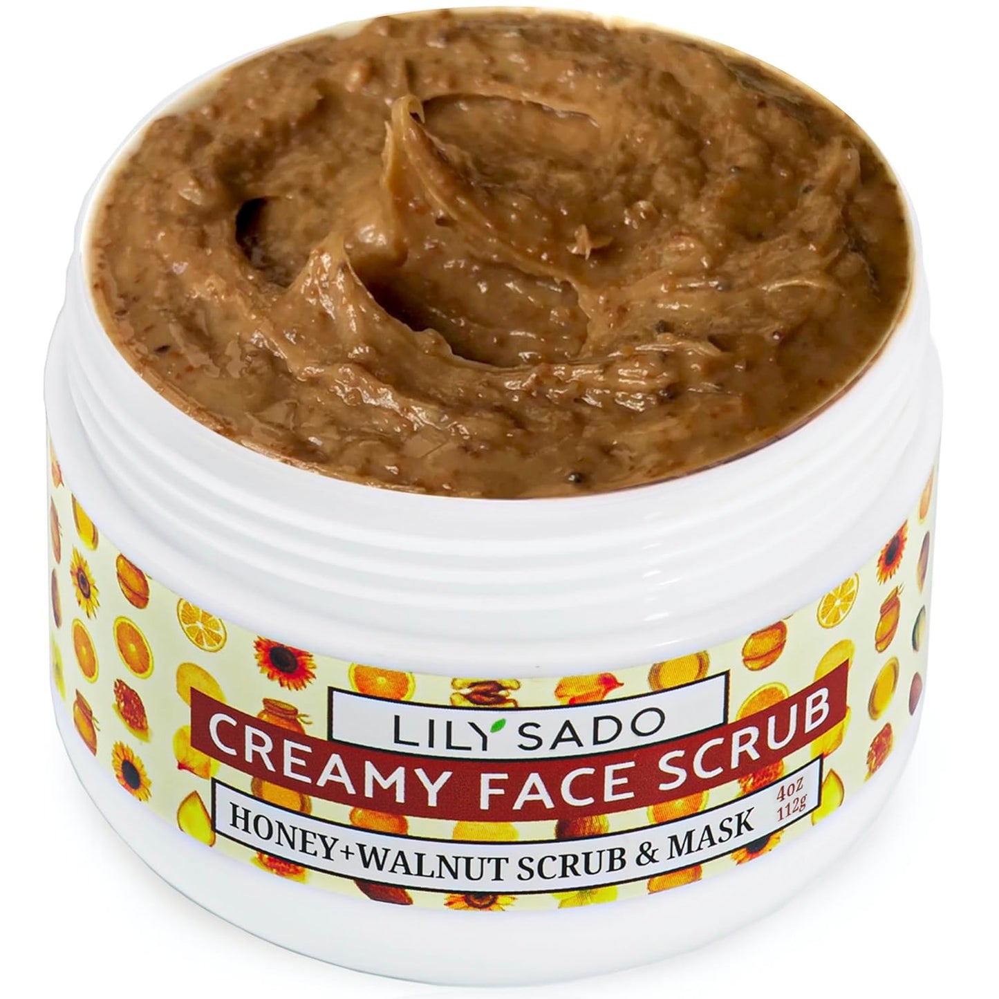 Lily Sado Creamy Honey Walnut Facial Scrub, 112 g / 4 oz.
