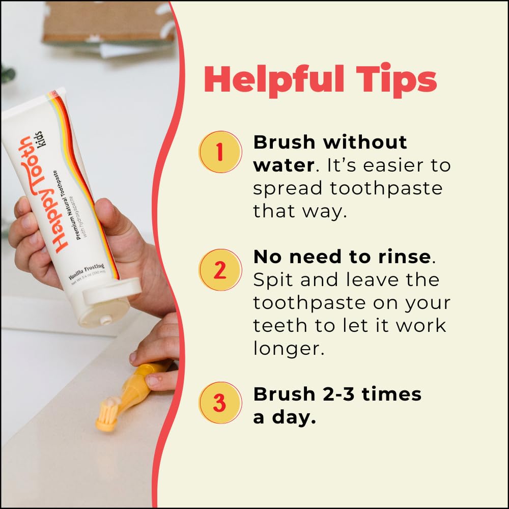 Happy Tooth Kids Fluoride-Free Toothpaste Vanilla Frosting, 100 ml / 3.4 oz
