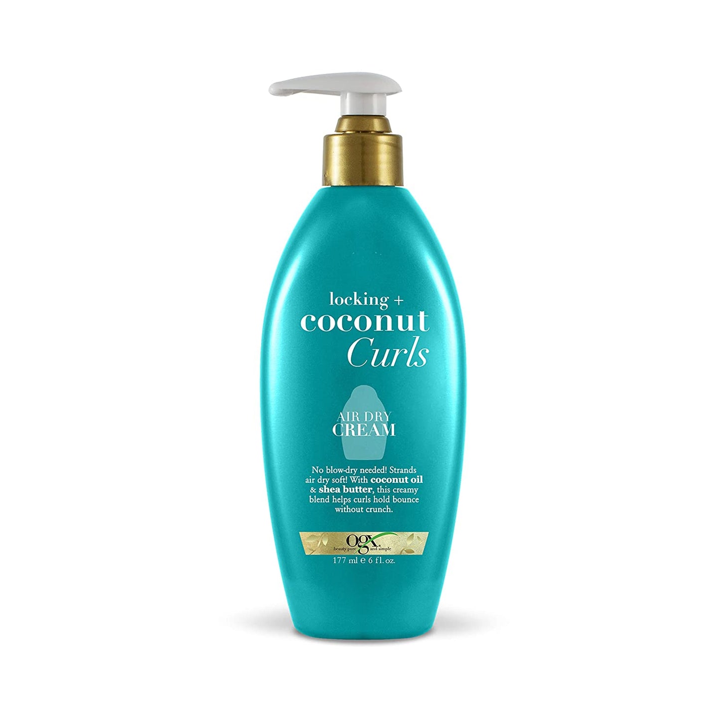 OGX Locking + Coconut Curls Air Dry Cream, 6 fl oz / 177 ml