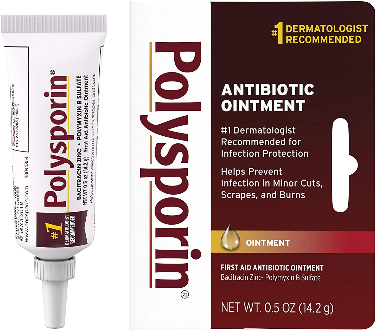 Polysporin First Aid Ointment for Infection Protection & Wound Care, 0.5 oz. / 14.2 g