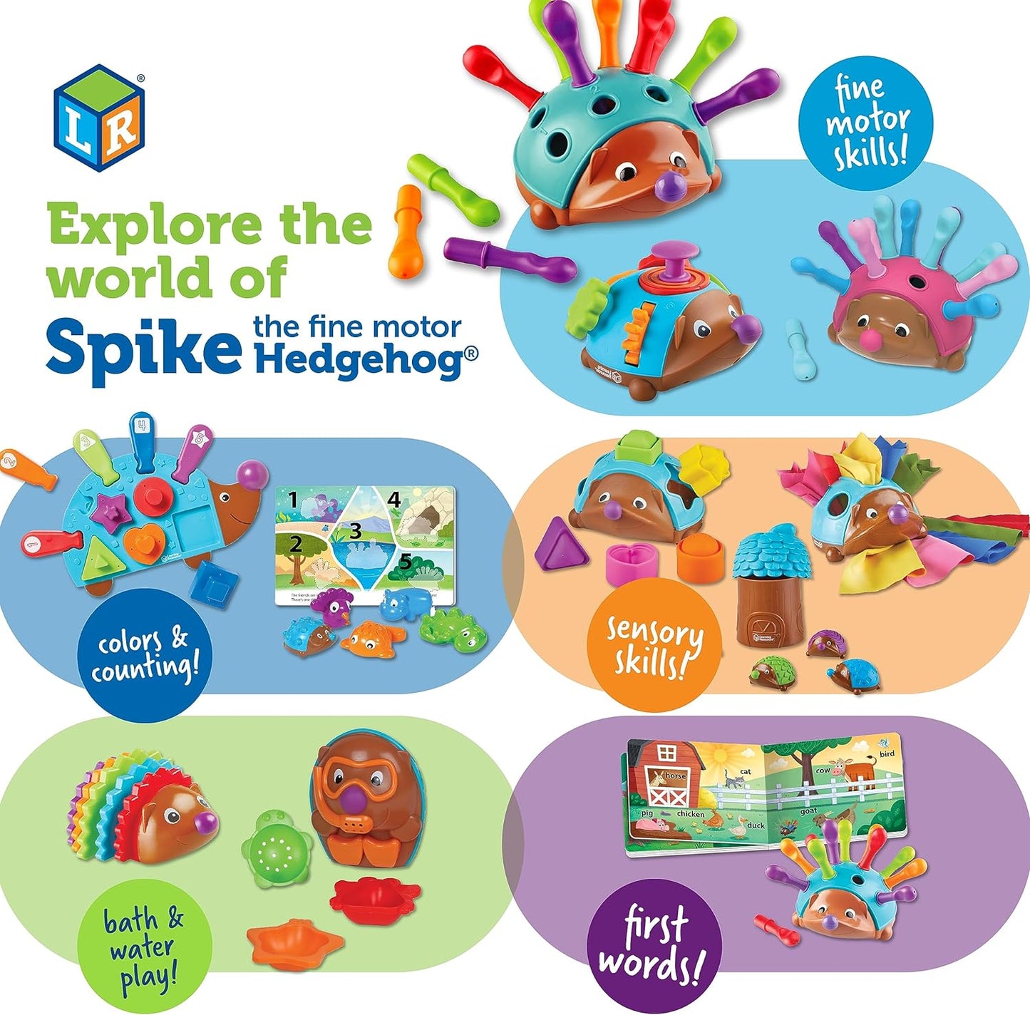 Learning Resources Spike The Fine Motor Hedgehog 18+ Months (14 Pieces)