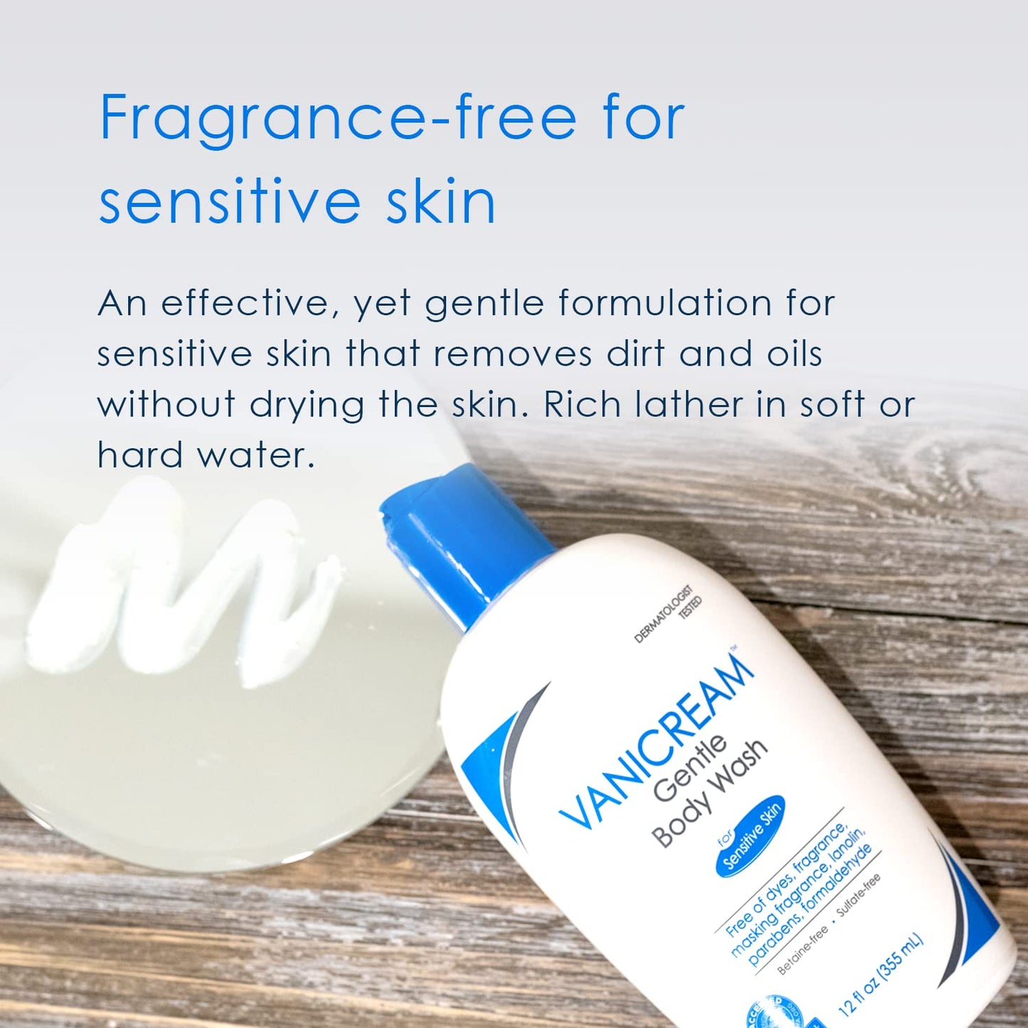 Vanicream Gentle Body Wash Fragrance For Sensitive Skin 12oz/ 355ml