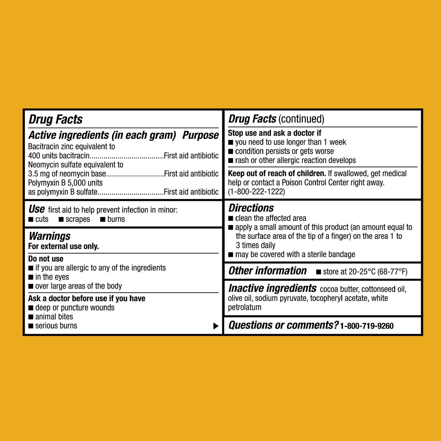 Equate Triple First Aid Ointment, 1 oz. / 28g each, Pack of 2