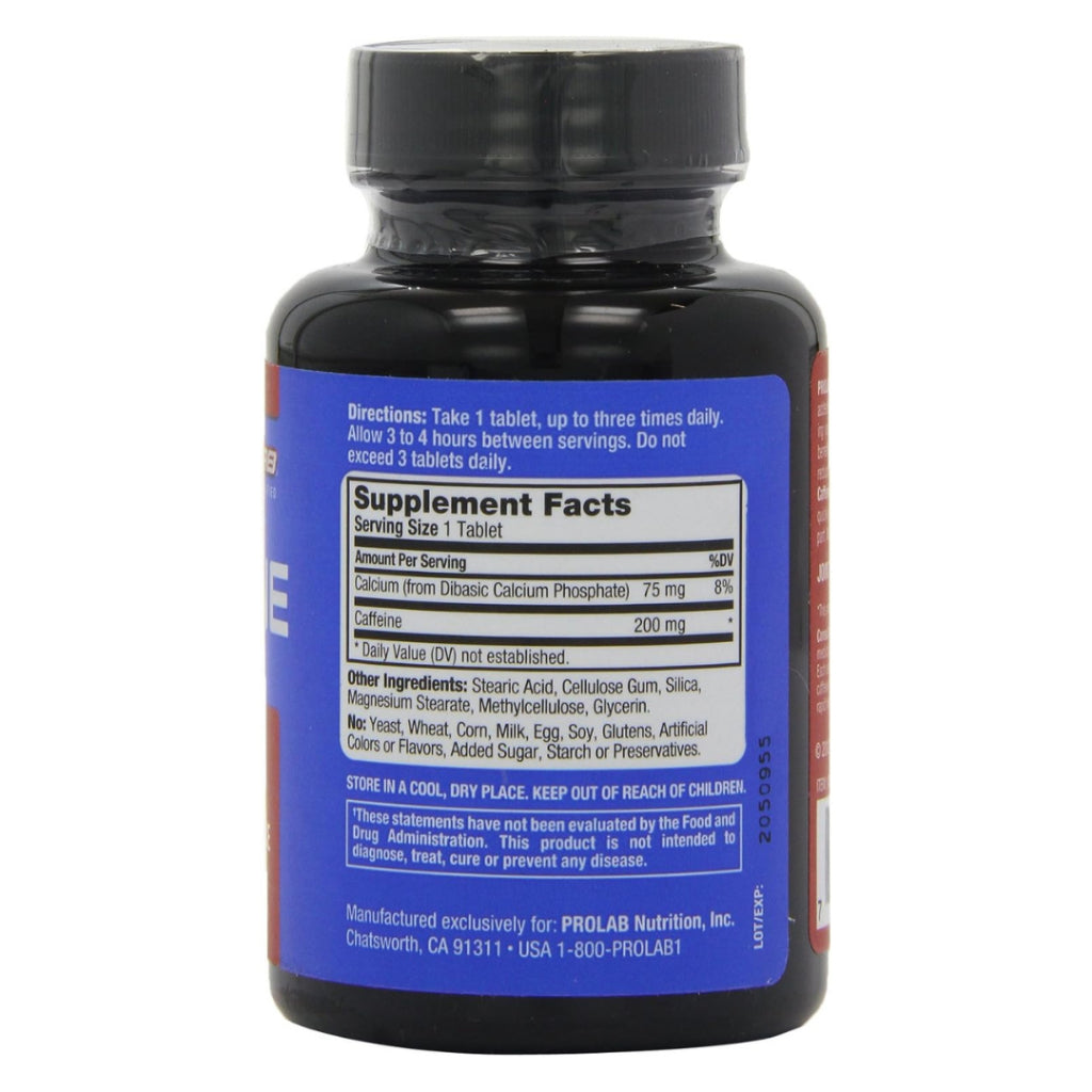 ProLab Caffeine Energy Focus Endurance Dietary Supplement, 100 Tablets