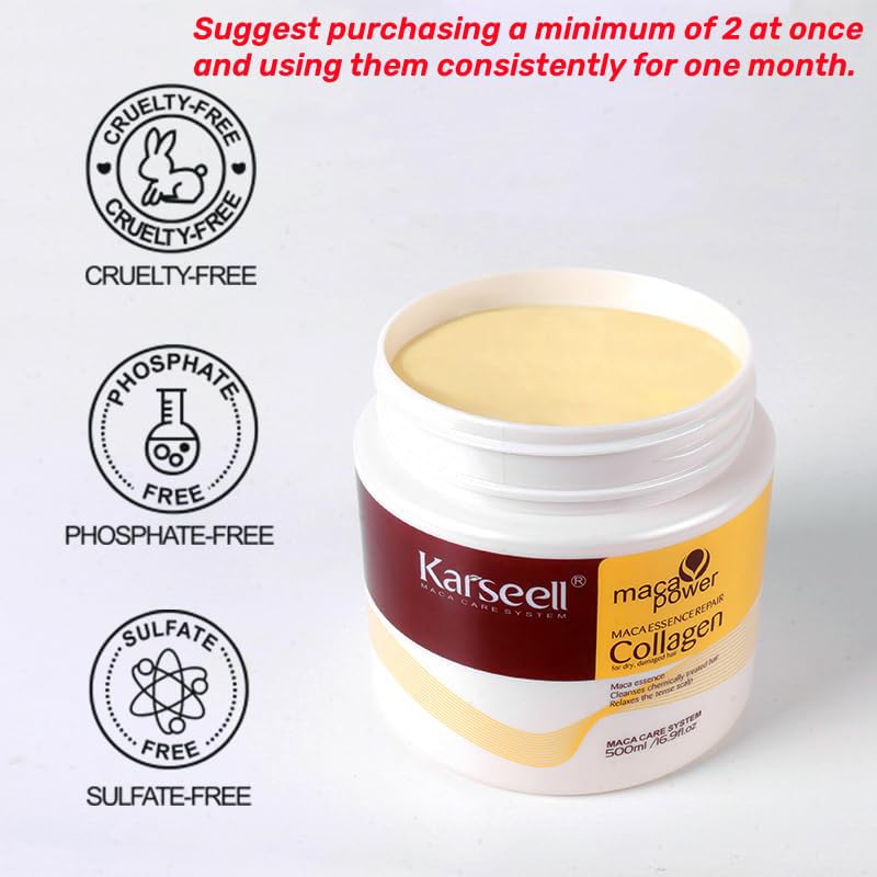 Karseell Maca Essence Repair Hair Treatment Mask, 500 ml / 16.9 fl. oz.