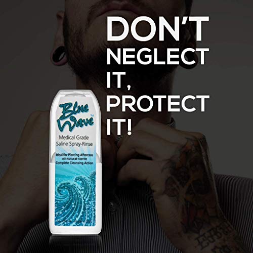 Tattoo Goo Blue Wave Medical Grade Saline Spray-Rinse Ideal for Piercing Aftercare No Box, 59.15ml