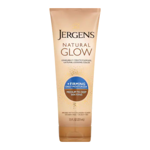 Jergens Natural Glow +FIRMING Daily Moisturizer Self Tanner For Medium to Deep Skin Tones, 7.5 fl.oz / 221ml
