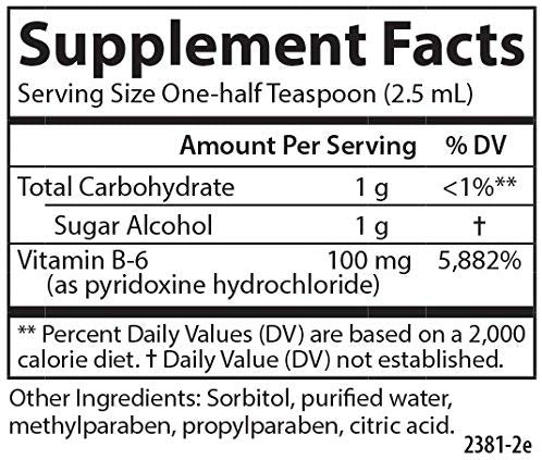 Carlson Liquid Vitamin B6 for Energy Production, Heart Health, Berry Lemonade 120 ml