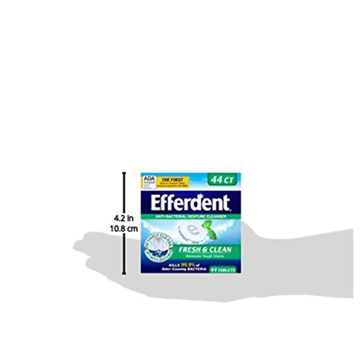 Efferdent Plus Mint Anti-Bacterial Denture Cleanser, 44 Tablets (Packaging May Vary)