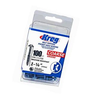 Kreg SML-C125B-100 Blue-Kote WR Pocket Screws - 1-1/4-Inch, 100 pack