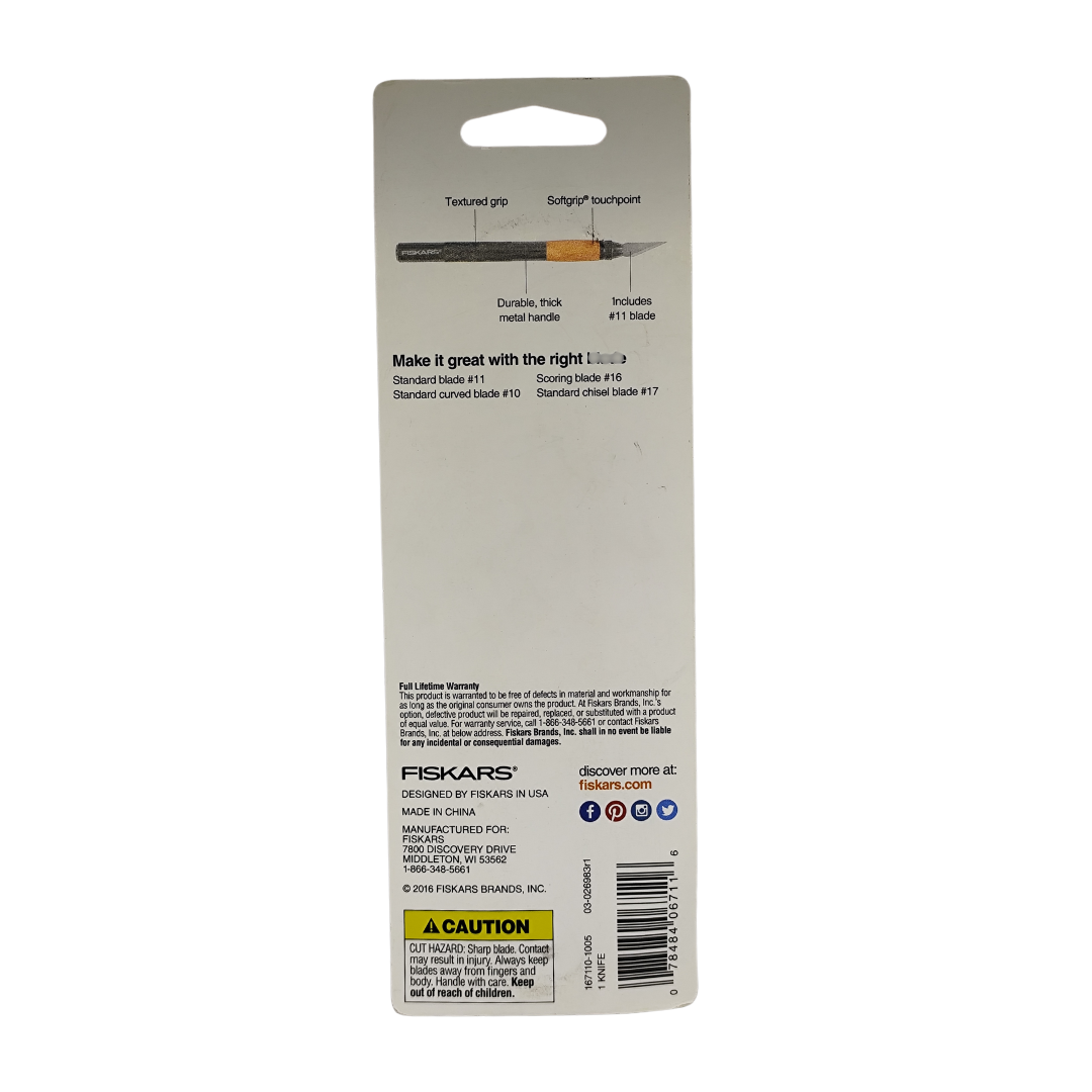 Fiskars Durable Detail #11 Cutter with Softgrip, 1 Count