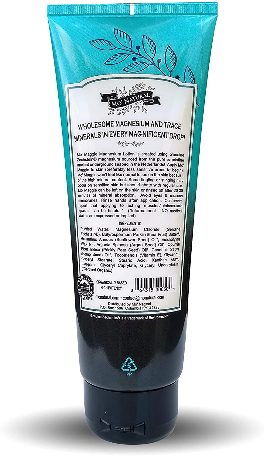 EXP 09/2025 Mo’ Natural Mo’ Maggie Magnesium Lotion, 8 fl.oz / 236ml