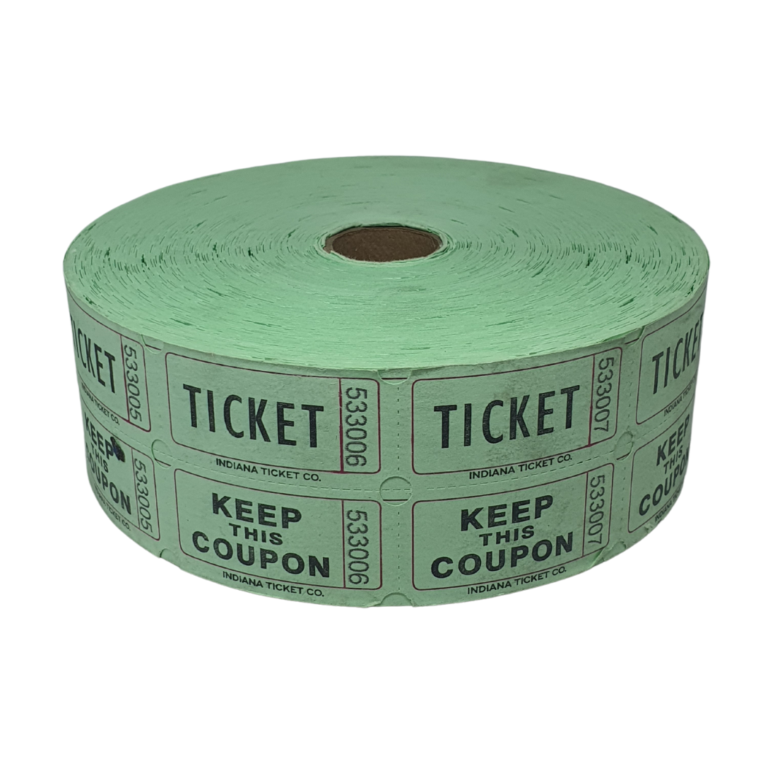 Indiana Ticket Company Raffle Tickets, 1000 Tickets per Roll