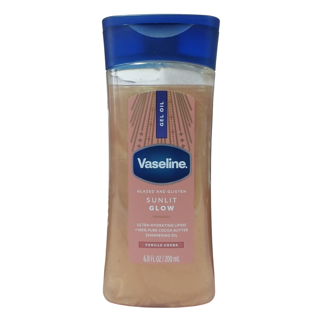 Vaseline Gel Oil Glazed and Glisten Sunlit Glow Vanilla Cocoa