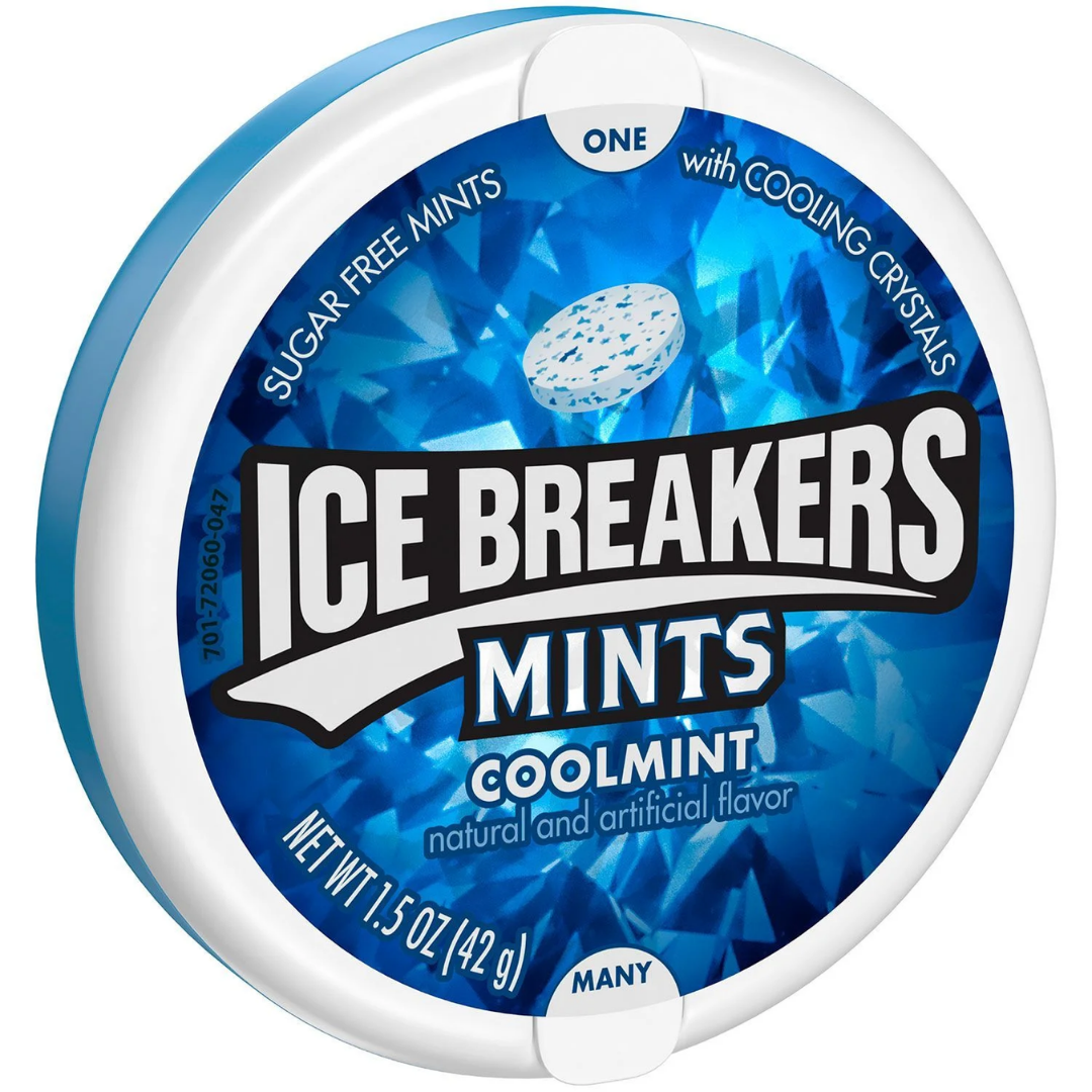 Ice Breakers Cool Mint Sugar Free with Cooling Crystals, 1.5 oz / 42 g
