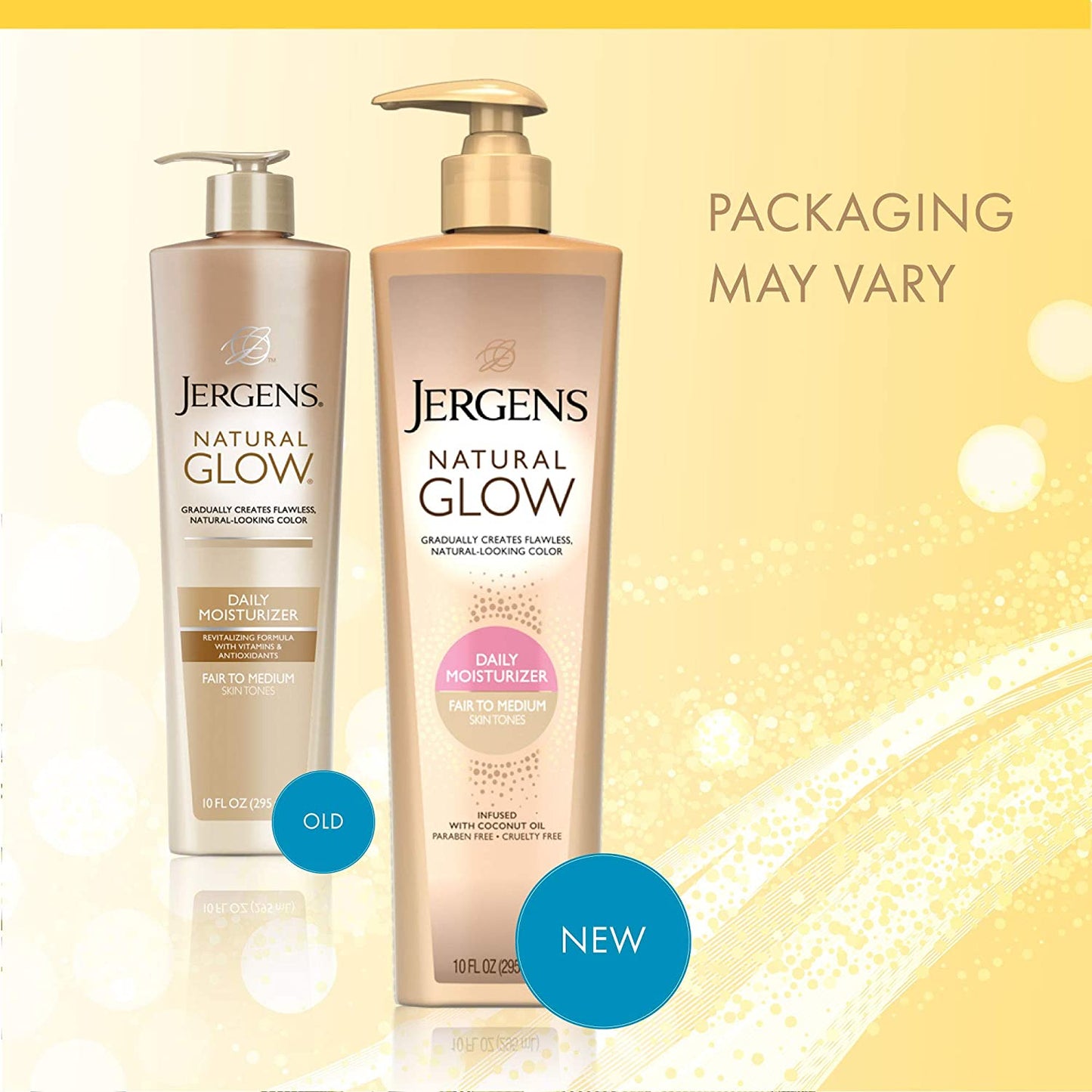 Jergens Natural Glow Daily Moisturizer, Fair to Medium Skin, 10 fl.oz / 295 ml (PACKAGING MAY VARY)