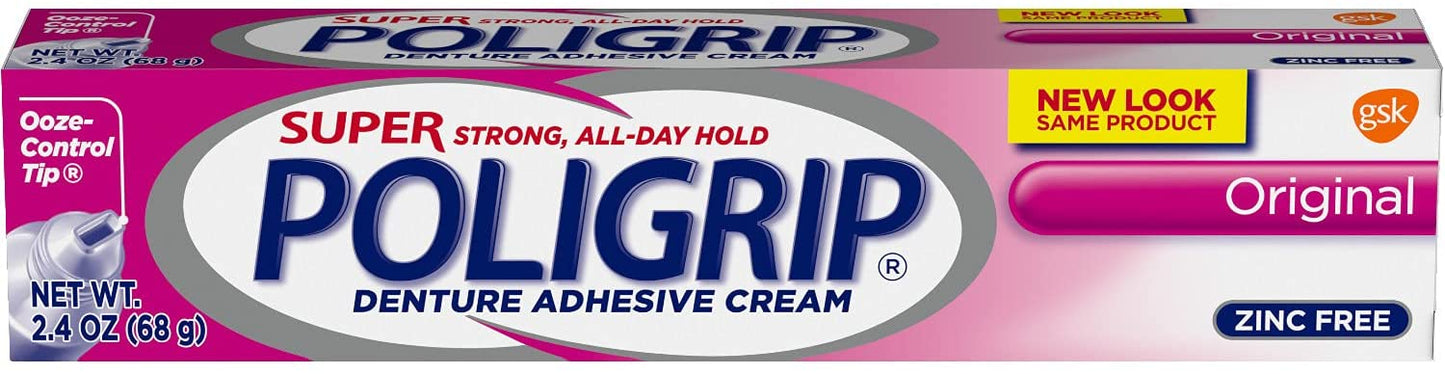 Poligrip Original Denture Adhesive Cream, 2.4 oz. / 68 g