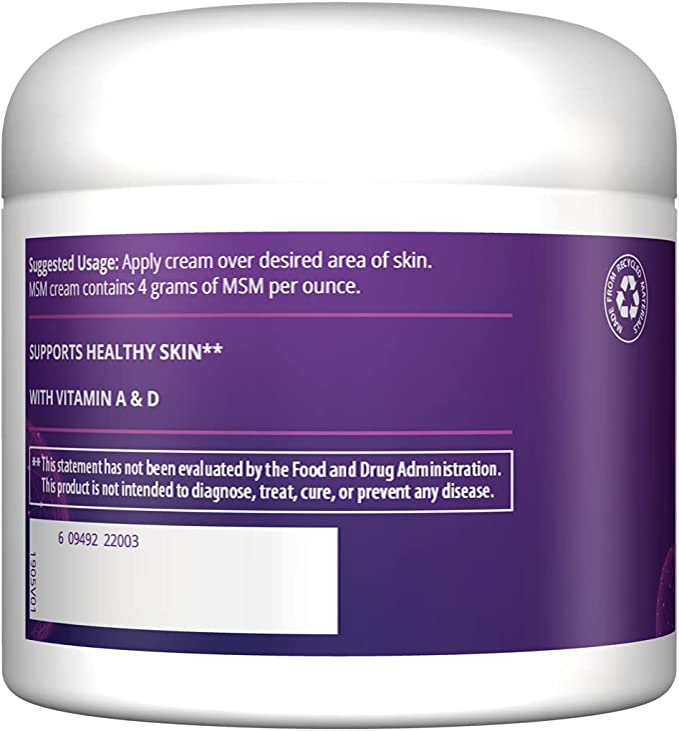 MRM Nutrition MSM Cream, Net Wt. 4 Oz. 113g