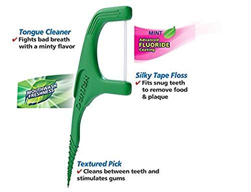 DenTek Fresh Clean Floss Picks, Silky Comfort Floss to Remove Plaque & Food, 75 Picks (PACKAGING MAY VARY)