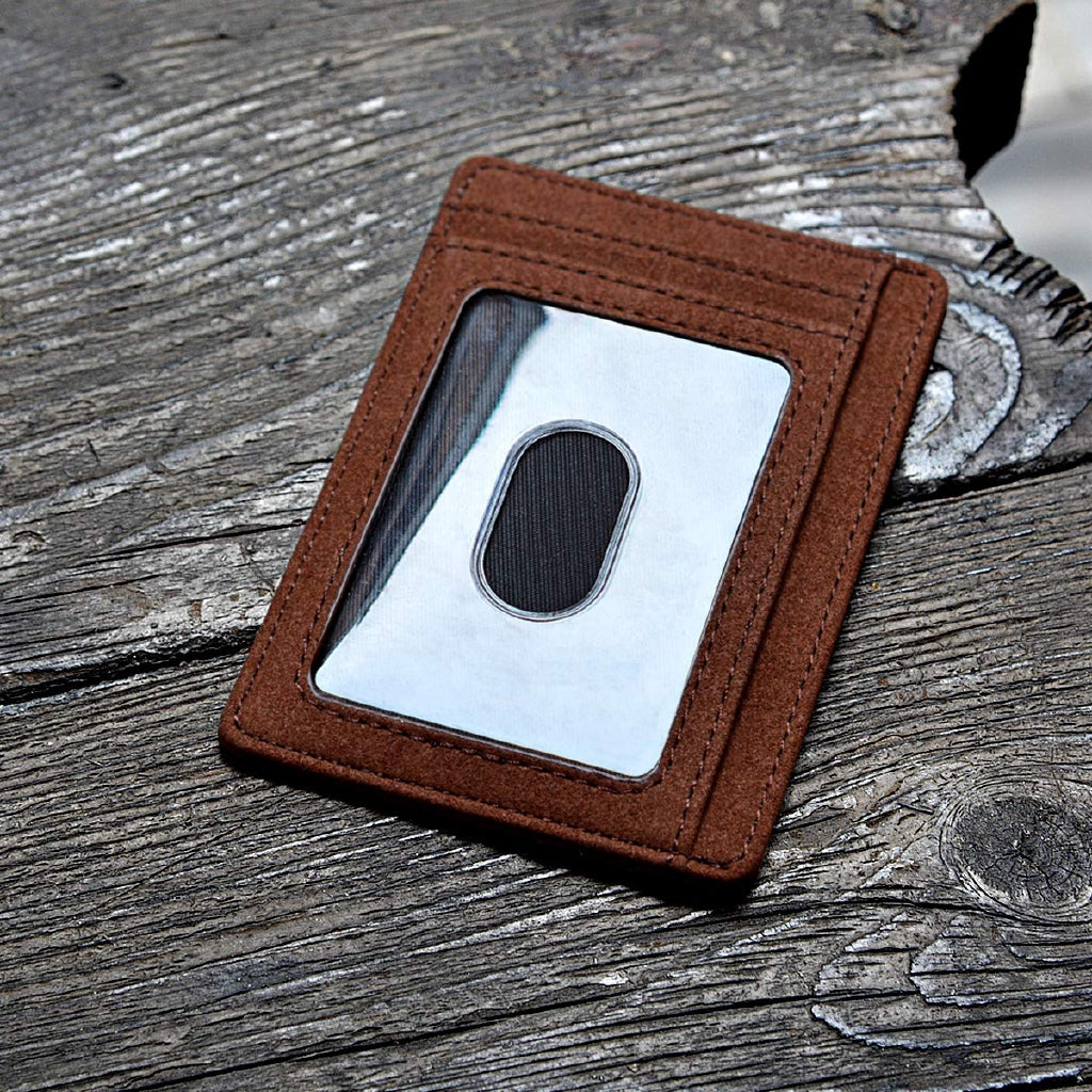 Buffway Slim Minimalist Front Pocket RFID Blocking Leather Wallets for Men Women