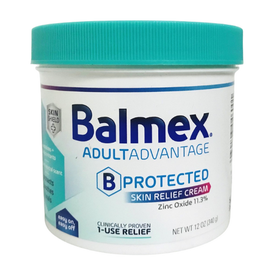 Balmex Adult Advantage B Protected Skin Relief Cream with 11.3% Zinc Oxide, 12 oz. / 340g