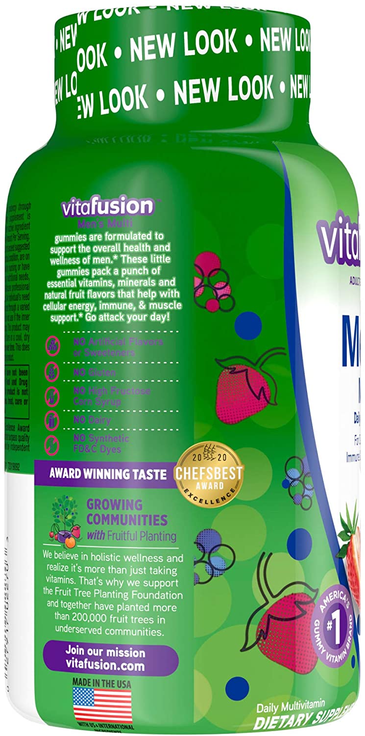 Vitafusion Men's Multi Daily Multivitamins, 150 Gummies for Cellular Energy, Immune & Muscle Support