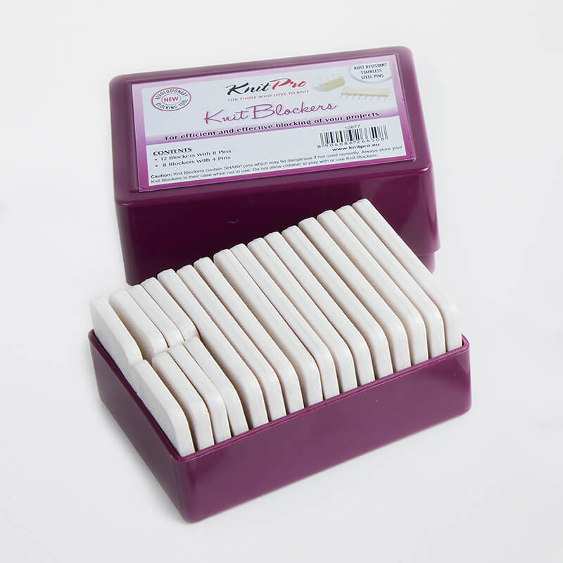 KnitPro Knit Blockers -Pack of 20 (12 pieces of Knit Blockers with 8 Pins &8 pieces of Knit Blockers with 4Pins) (10877)