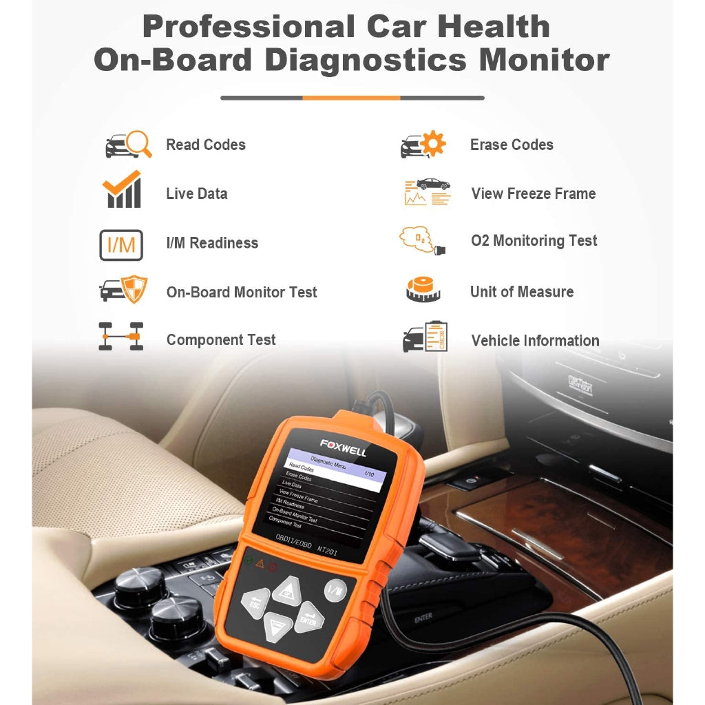 FOXWELL NT201 OBD2 Scanner Check Engine Light Car Code Reader OBD II Diagnostic Scan Tool