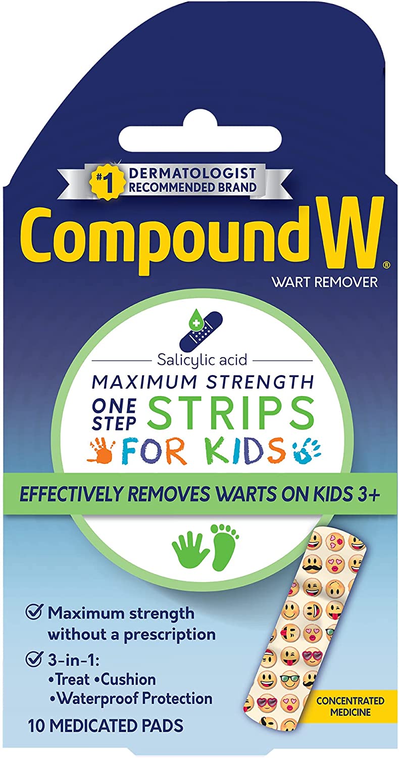 Compound W One Step Wart Remover for Kids, 10 Strips (NO BOX)