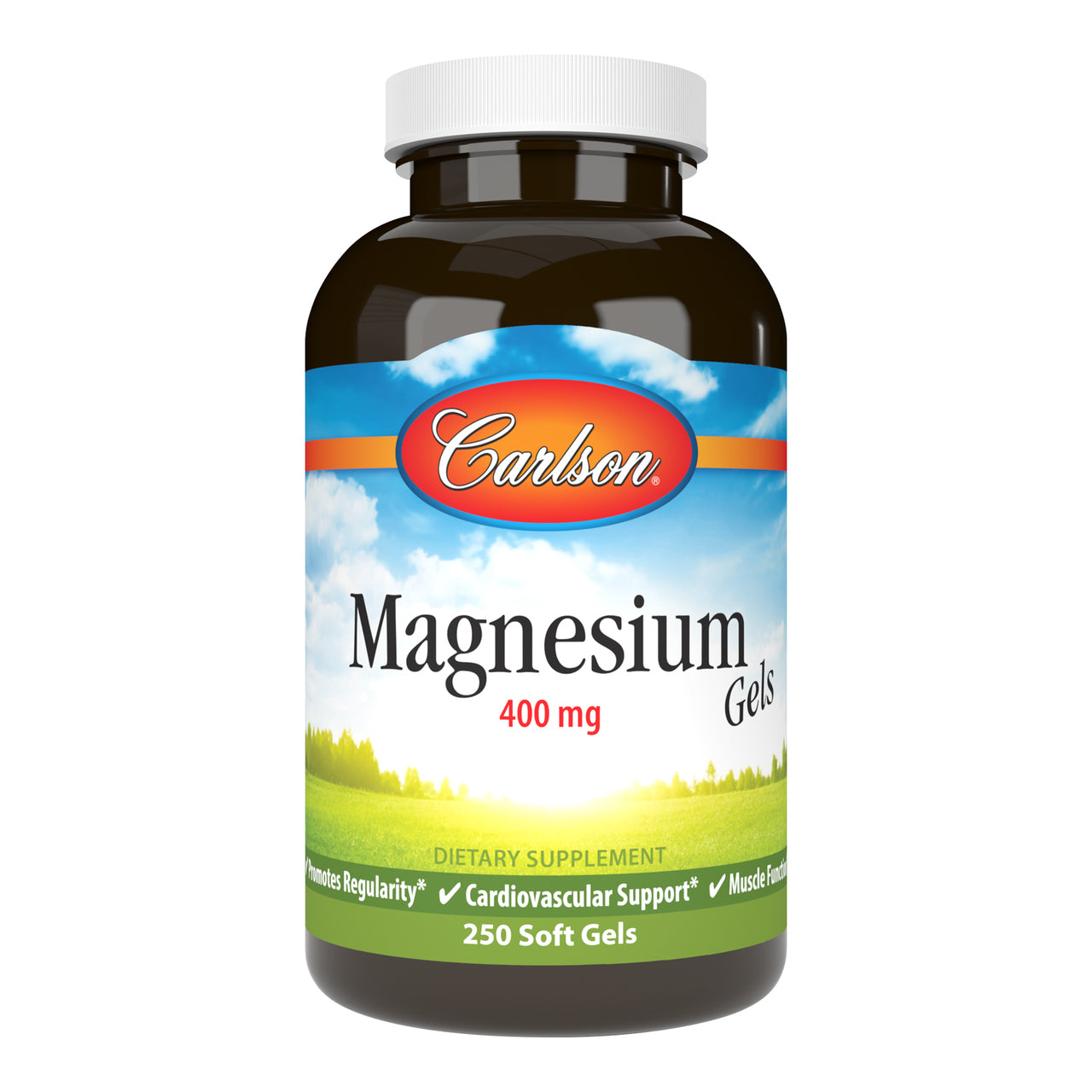 Carlson Magnesium Gels, 400 mg 250 Softgels Heart & Muscle Support