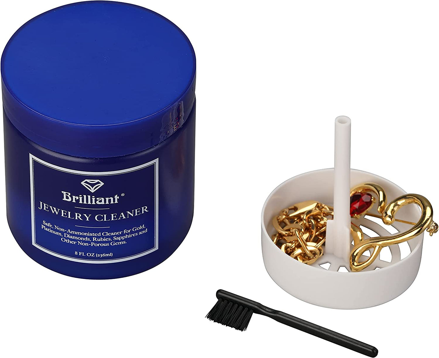 Brilliant Jewelry Cleaner Blue Non-Ammoniated Cleaner For Gold And Other Non-Porous Gems 236ml